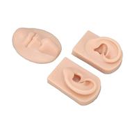 Jiawu Modèle de Pratique de Perçage, Simulation de Peau Humaine Réaliste, Modèle de Nez Compact Portable en Silicone, Simulateur de Perçage d'oreille avec Modèles de Nez, de Bouche et d'oreille