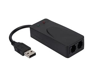 Jiawu Modem de Fax, Pilote de Modem Externe USB 56K V.92 Plug and Play Gratuit, Périphérique de Fax de Données à Double Port avec Ligne RJ11 pour 10 8 7 XP Vista Numérotation Automatique Envoi