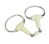 Jiawu Mors de Cheval, Mors de Filet de Cheval enveloppé de Caoutchouc au Goût de Pomme en Acier Inoxydable, de Filet de Bouche de avec Embout Recouvert de Caoutchouc pour Les Chevaux d'entraînement