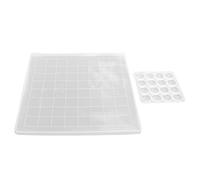 Jiawu Moules d'échecs, Ensemble de 2 Pièces en Silicone Transparent, Moule en Résine d'échecs Résistant à la Chaleur, Moule en Résine de Dames avec DéMoulage Facile pour les Projets de Moulage de