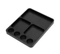 Jiawu Outils de Fixation en Métal-RC COMPARTATION ABSBORBANT ALIMINUM Vis D'alliage Plaque de Maintien pour la Réparation de Jouets du Modèle RC, Espace de Travail Décent (Black)
