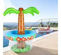 Jiawu Palmier Refroidisseur de Bière Gonflable pour Fêtes de Piscine sur la Plage, Décorations de Fête d'été Luau, Seau à Glace en Forme de Cocotier de 65 Cm, Refroidisseur de Boissons Gonflable