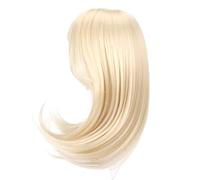 Jiawu Perruque de Poupée Articulée 1/6, Cheveux Longs en or Lait avec Frange pour Poupée de 15.5 à 17cm, Perruque de Remplacement en Soie Haute Température pour Bricolage