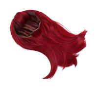 Jiawu Perruque Longue et Droite, Perruque Rouge en Fibre Synthétique Haute Température de 47 Cm, Postiche pour Femme avec Peignes Coupe-vent pour les Fêtes, le Cosplay, la Vie Quotidienne