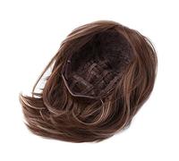 Jiawu Perruque Synthétique Courte Brune SS100, Résistante à la Chaleur,