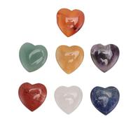 Jiawu Pierre de Chakra en Forme de Cœur pour la Guérison par énergie Positive, Pierres d'équilibrage Reiki pour la Méditation, le Yoga et la Décoration de la Maison - Cadeau en Cristal d'améthyste
