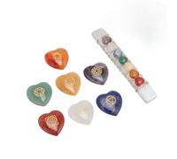 Jiawu Pierre de Chakra en Forme de Cœur pour la Guérison par énergie Positive, Pierres d'équilibrage Reiki pour la Méditation, le Yoga et la Décoration de la Maison - Cadeau en Cristal d'améthyste