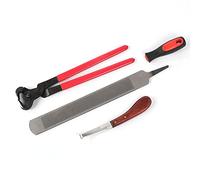 Jiawu Pince à Sabot de Cheval, Ensemble d'outils de Coupe de Maréchal en Métal Robuste, Couteau à Cheval avec Poignée Ergonomique pour Une Utilisation Facile, Kit de Manucure Complet pour Nettoyer