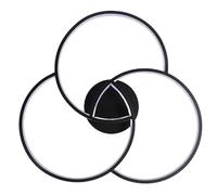 Jiawu Plafonnier, 3 Boucles à intensité Variable 55 Cm, Plafonnier encastré avec Télécommande APP pour Chambre à Coucher, Salon, Salle à Manger, Cuisine (BLACK)