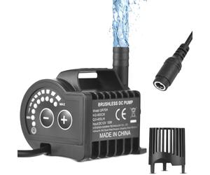 Jiawu Pompe à Eau Submersible, 8 Niveaux Réglables 0-450 L H 0-13 Pieds, Pompe à Eau 12 V, Mini à avec Base à Ventouse, Mémoire de Mise Hors Tension pour Aquarium, Aquarium, étang, Fontaine, Animal