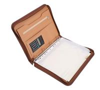 Jiawu Portfolio de Dossiers avec Fermeture éclair, 10 Dossiers de Fichiers 30 Feuilles de Carnet, Portefeuille de Calculatrice Solaire, Bloc-notes, Curriculum Vitae, Pad D'écriture,