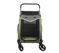 Jiawu Poussette pour Chien Extra Large avec Deux Portes et une Manipulation Confortable pour les Grands chiens. Capacité de Charge de 80 Kg pour les Propriétaires D'animaux (GREEN)