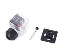 Jiawu Prise étanche à la Poussière 5 Pièces DC24V 12V avec Lumière Indicateur Universel Transparent Connecteur d'électrovanne IP67 Vis à Sertir Prise PA Coque PC (24V)