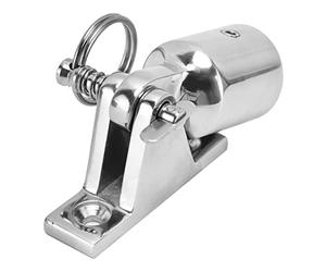 Jiawu Raccords de Montage Supérieur Bimini, Charnière de Pont en Acier Inoxydable 316, Embout de Tuyau avec Poignée en Anneau et Ressort de Rappel pour Bateau, Kayak, canoë, Yacht, Accessoires 22 Mm