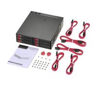 Jiawu Rack Mobile 6 Baies 2,5" HDD SSD Hot Swap avec Ventilateur de Refroidissement, Fond de Panier 6 Gbit/s pour Baie de Lecteur PC 5,25", Support de Plateau de Disque Dur Hot Plug Locker