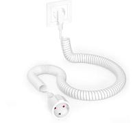Jiawu Rallonge Rétractable de 0,8 à 2 M, Câble spiralé IP20 16 A 3 X 1 mm² avec Prise, Cordon D'alimentation en Spirale enroulé Flexible pour Bureau à Domicile (Prise UE)