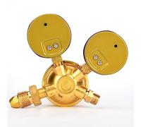 Jiawu Réducteur de Pression de Régulateur de Gaz Acétylène pour Torche de Soudage, Manomètre Haute Pression en Cuivre avec Soupape de sécurité, Entrée G5/8 CGA580 Sortie M16x1,5, Bouton de Contrôle