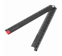 Jiawu Règle Pliante en Alliage d'aluminium 0-300 Mm, Règle de Papeterie en Métal avec Angle Droit de 90° - Outil de Mesure de Précision Portable pour la Fabrication Mécanique
