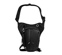 Jiawu Sac Banane Compact EDC pour Moto, Sac de Jambe Mains Libres pour L'équitation, la Randonnée, l'escalade, Banane de Cuisse Réglable pour Motards, Cuir PU Résistant à l'eau