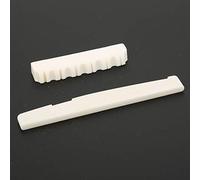 Jiawu Selle d'écrou de Guitare, Os de Vache gravé pour Cordes Sécurisées, Selle de Guitare à 6 Cordes, Accessoires de Acoustique avec écrou et Ensemble de pour Acoustique