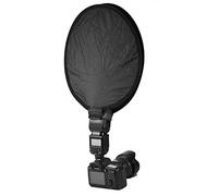 Jiawu Softbox, Mini Diffuseur Flash Rond Portable, Plat de beauté avec Sangle Réglable Couche Réfléchissante Argentée pour la Photographie de Produits, Portraits, Travail en Studio (40cm)