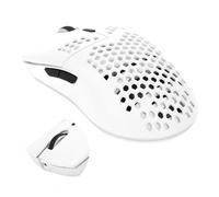 Jiawu Souris de Jeu Creuse sans Fil 2,4 GHz, Mini Souris d'Ordinateur Portable avec Design en Nid d'abeille, 6 Rétroéclairage RVB Programmable, 4 DPI Réglable 3600 pour Ordinateur Portable (White)