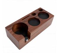Jiawu Station de Bourrage de café, Support de Doseur de café Compact en Bois de Noyer pour 51 Mm 53 Mm, Station de Bourrage de Porte-filtre avec Stockage de Distributeur de Doseur de Porte-filtre
