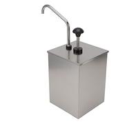 Jiawu Station de Distribution de Pompe à Sauce Soja en Acier Inoxydable 4L, Pompe de Pressage de Sirop, Distributeur de Condiments à Pression Manuelle pour Ketchup, Vinaigrette, Vinaigre, Grande