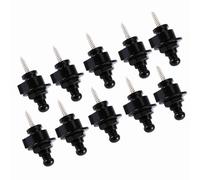 Jiawu Straplock de Guitare, Boutons de Sangles Antidérapants à Tête Ronde en Métal avec sécurité à Dégagement Rapide pour Guitare Basse Acoustique électrique 10 Pièces par Sac (BLACK)
