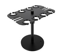 Jiawu Support de Rangement pour Microphone de Scène, avec Anneaux de Protection pour un Accès Facile, Support à 8 Fentes, en Acier au Carbone Durable pour les Artistes