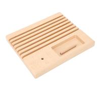 Jiawu Support de Règle de Couture, Organisateur de Matelassage en Bois de Hêtre Robuste, Petit Support de Règle avec Rangement Multiple pour Bobines, Aiguilles, Boutons et Accessoires de Couture
