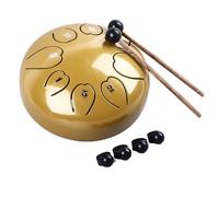 Jiawu Tambour de Langue, Son Clair, tonalité de Résonance Douce, Tambour à Main en Acier de 6 Pouces à 8 Notes avec un Design Compact et Léger, Comprend un Sac à Maillets pour la Méditation et le