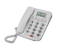 Jiawu Téléphone Filaire à 2 Lignes, Numérotation Abrégée, Haut-Parleur avec Suppression du Bruit, Identification de l'appelant avec Fonction Sourdine, Recomposition du Dernier Numéro pour Le Bureau à
