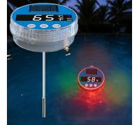 Jiawu Thermomètre numérique flottant pour piscine, lecture facile, thermomètre solaire avec lumière LED, grand écran LCD et étanchéité IPX7. pour piscine et spa.