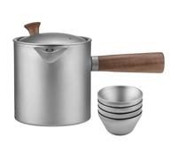 Jiawu Ti Tea Kettle Machine à thé Portable avec Passoire pour Camping Randonnée, Théière Légère de Grand Diamètre pour les Amateurs de thé et de café, 580 Ml