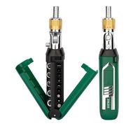 Jiawu Tournevis à Cliquet, Jeu de Tournevis Multi-embouts 14 en 1 avec Tête Plate/carré/Torx/Hex/Phillips, coudé Réglable Pivotant à 180 Degrés pour le Bricolage à Domicile