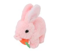 Jiawu Toy Bunny Toy Plüsch Playmate Playmate pour sur les Déplacements, Amusant, Digne pour les Groupes D'âge - Jouets à Saut Interactifs, Jouets de Lapin électroniques (Rose)
