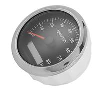 Jiawu Type de Pointeur de Tachymètre de 85 Mm 0-8000 Tr/min, Rétro-éclairage 7 Couleurs, Jauge de Bateau étanche IP67 pour Générateur de Moteur Marin 9-32 V Universel (BLACK)