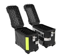 Jiawu Valise Latérale de L étanche en Alliage d'aluminium avec Serrure, Boîte Latérale Universelle pour Moto Gauche Droite, Porte-Bagages, Sacoche Rigide pour Scooter Touring