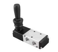 Jiawu Vanne de Commande Manuelle Pneumatique, Vanne à Levier Manuel 5 Ports 3 Positions 0,8 MPa avec de Commande d'air Manuelle pour Systèmes de Contrôle Industriels, Usines et Machines (4H230-08)