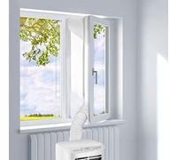 JIAWWAN 300CM Tissu de Calfeutrage de Fenêtres pour Climatiseur Mobile, Kit de Joint Porte Fenêtre pour Climatisation, Sèche Linge Compatible avec Toutes les Unités Mobiles, Installation Facile (3M)