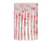 JIAWWAN Rideau de Porte Halloween, 2 Pièces Tissu Effrayant Rideaux Blanc 100 x 165cm, Rideau de Porte Sanglant Horreur et 1 Feuille Points Adhésifs pour Halloween Party Décoration, Maison Hantée