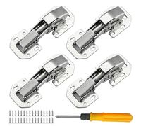 Jiaxitek 4 PCS Charnières cachées,90 Degrés Soft Close Hinges,D'armoire de Montage de Surface Hinges, Charnières D'armoire Dissimulées Pour Les Portes Sans Cadre