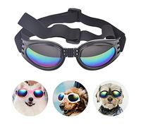 Jiayaus Lunettes De Soleil pour Chiens De Taille Moyenne Et Grande, Lunettes De Soleil pour Chiens avec Sangle Réglable, Lunette De pour Chien UV, Protection des Yeux À La Mode Coupe-Vent