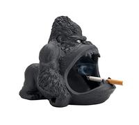 JIAYE Cendrier de Gorille créatif rétro, cendrier en céramique, cendrier ménagère Noir Mat, adapté au cendrier à Grande capacité à la Coupe extérieure (Color : Black)