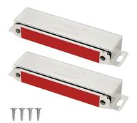 Jiayi Lot de 2 Aimant Porte Placard Puissant 40 kg Loquet Magnétique en Acier Inoxydable Loqueteaux de Porte Fermeture Aimanté pour Meuble Aimant Puissant pour Tiroirs, Porte de Douche, Armoire