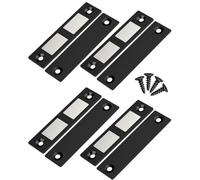 Jiayi Lot de 4 Ultra Mince Aimant Porte Placard Puissant Loquet de Porte Magnétique pour Porte d'armoire, Tiroir, Fermeture Aimant de Porte Coulissant pour Placard Meuble Cuisine Maison, Noir