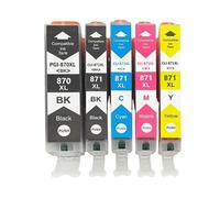 JIAYINGGUANZG Cartouche d'encre Compatible PGI-870 CLI-871, for imprimante PIXMA MG5780 MG6880 MG7780 TS5080 TS6080 TS8080 TS9080(1Set 5pcs)