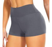 JiaYouLC Mini pantalon taille haute extensible anti-frottement pour femme - Pour yoga, gym, cyclisme, sport, course à pied, entraînement, gris, S-M