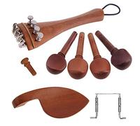 Jiayouy Lot de 13 accessoires pour violon en bois de jujube 4/4-3/4 avec 4 piquets de réglage cordier, 4 accordeurs fins, mentonnière, mentonnière et queue